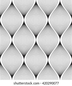 Vector seamless pattern. Abstract geometric background. Linear monochrome grid.