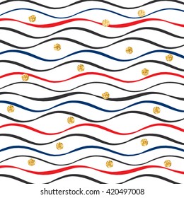 Vector seamless pattern. Abstract geometric wavy background