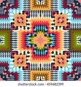 Vector seamless pattern, abstract geometric background illustration, fabric textile illustration