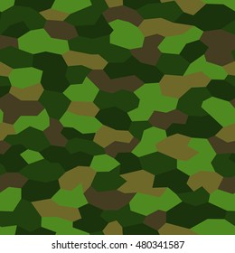 Vector seamless pattern. Abstract geometric forest green camouflage.