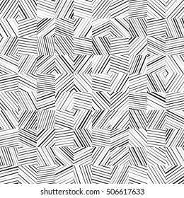 Vector seamless pattern. Abstract geometric background.
Squares with irregular linear fill.