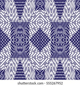 Vector seamless pattern, abstract geometric background illustration, fabric textile pattern