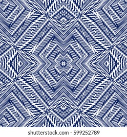 Vector seamless pattern, abstract geometric background illustration, fabric textile pattern