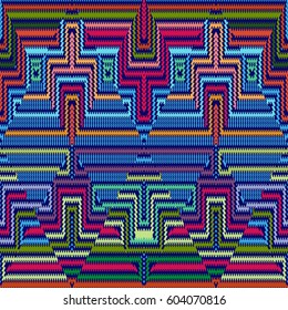 Vector seamless pattern, abstract geometric background illustration, fabric textile pattern
