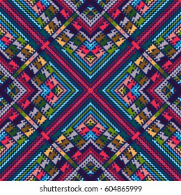 Vector seamless pattern, abstract geometric background illustration, fabric textile pattern