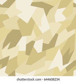 Vector Seamless Pattern. Abstract Geometric Yellow Camouflage.
