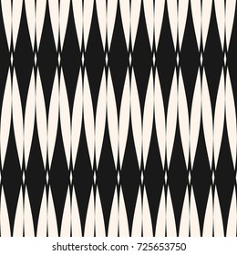 Vector seamless pattern. Abstract graphic monochrome background with rhombus shapes, mesh grid texture, repeat tiles. Art deco style. Elegant geometric design for decor, fabric, textile, carpet, cover