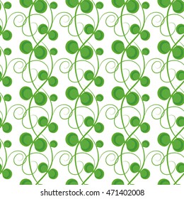 Vector seamless pattern abstract green plants.