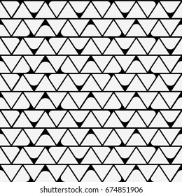 Vector seamless pattern. Abstract grid with triangles. Texture with monochrome elements.