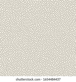 Vector seamless pattern. Abstract grunge texture with monochrome fluid stains. Creative background with  linear outline blots. Decorative hand made design.