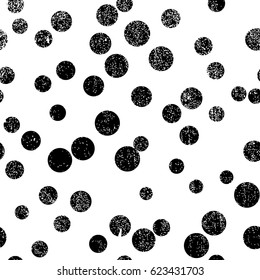 vector seamless pattern with abstract grunge circles. geometric texture for greeting card. Old style vintage design. Graphic illustration