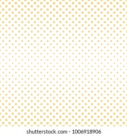 Vector seamless pattern. Abstract halftone background. Modern stylish gold texture. Repeating grid with rhombuses of the different size. Gradation from bigger to smaller.