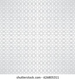 Vector seamless pattern. Abstract halftone background. Modern stylish texture. Repeating grid with intersecting hexagons, rhombuses with decreasing contour thickness. Gradation from bigger to smaller.