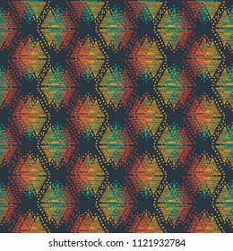 Vector seamless pattern with abstract hand drawn triangles.