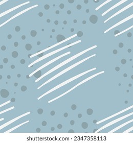 Vector seamless pattern with abstract hand drawn motifs in pastel colors. Background, wallpaper, textile or paper print