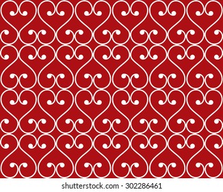 Vector seamless pattern with abstract heart symbols