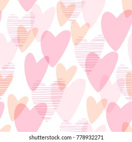 Vector seamless pattern with abstract hearts. Design elements for paper, wallpaper, packaging, fabric. Ideal for Happy Valentine's Day concept. 