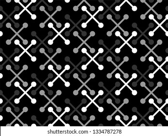 Vector seamless pattern. Abstract hipster background. Monochrome geometric print. Trendy black and white texture. Black and white crosses or pluses. Modern simple graphic design.