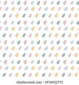Vector seamless pattern with abstract illustrations in pastel colors. Bright and fresh design is nice for nursery rooms for wallpapers or as printing design for wrapping paper or fabric.