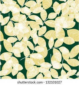 Vector seamless pattern with abstract leaves