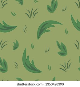 Vector seamless pattern with abstract leaves.