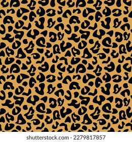 Vector seamless pattern. Abstract leopard spots backdrop illustration. Wallpaper, background, fabric, textile, animal skin print, wrapping paper or package design.