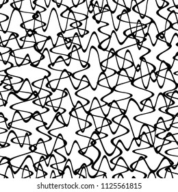 vector seamless pattern abstract line doodle on white background