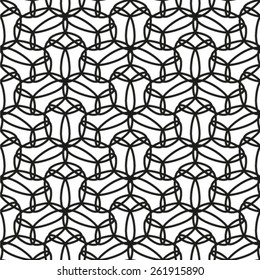 Vector seamless pattern. Abstract linear grid. Chaotic monochrome texture with triangles