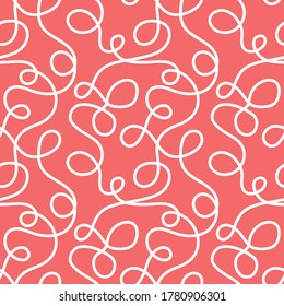 Vector seamless pattern with abstract lines and shapes. Trendy design for textile, wallpaper, wrapping paper