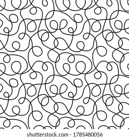 Vector seamless pattern with abstract lines and shapes. Trendy design for textile, wallpaper, wrapping paper