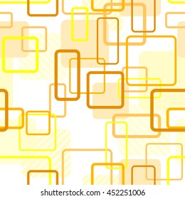 Vector seamless pattern. Abstract monochrome background with light yellow square tiles.