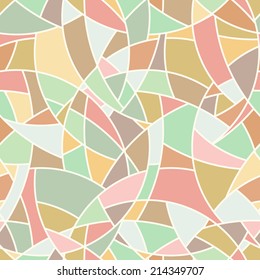 Vector seamless pattern - abstract mosaic chaotical pastel color simple background