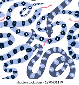 vector seamless pattern with abstract motley snakes