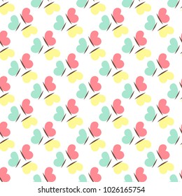 Vector seamless pattern of abstract multicolored butterflies
