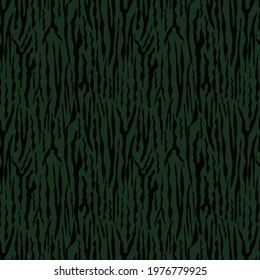 Vector seamless pattern. Abstract op art texture with bold monochrome wavy stripes. Creative background with distorted lines. Decorative black and green striped design with distortion effect.