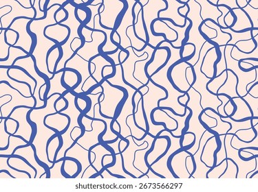 Vector seamless pattern. Abstract op art texture with bold monochrome wavy stripes.