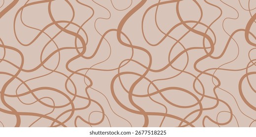 Vector seamless pattern. Abstract op art texture with bold monochrome wavy stripes. 