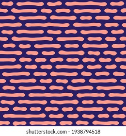 Vector seamless pattern. Abstract organic dash lines texture. Monochrome tileable background with smooth natural maze. Trendy chaotic surface pattern design.