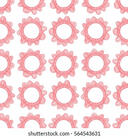 Vector seamless pattern with abstract oriental flowers. 