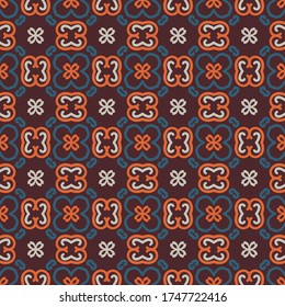 Vector seamless pattern with abstract ornament. Background in ethnic motifs. Universal textile design.
