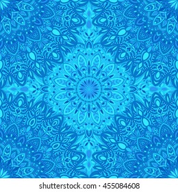 Vector seamless pattern with abstract ornament. Round mandala pattern for printing on fabric or paper. Ornamental doodle background.