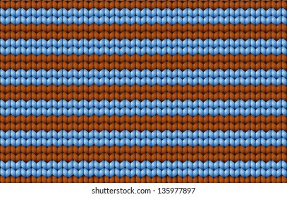 Vector seamless pattern. Abstract ornamental background in form of a knitted fabric with brown and blue stripes