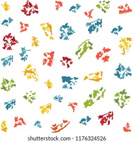 Vector seamless pattern. Abstract print with brush strokes. colored hand drawn texture. Artistic tileable background Abstract shapes.