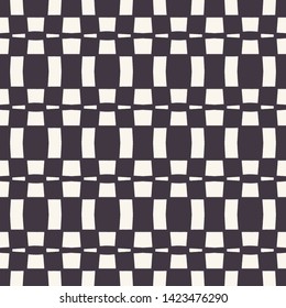 Vector seamless pattern. Abstract rectangle checkerboard background. Monochrome hand drawn texture illustration. Modern classic check. Wall covering, trendy hipster fashion print. Masculine home decor