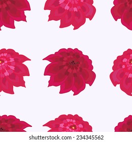 Vector seamless pattern with abstract red and pink flowers. Endless vector illustration for textiles, interior design, for book design, website background.