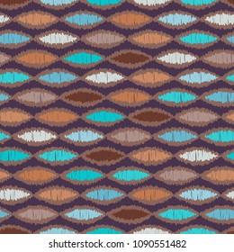 Vector seamless pattern with abstract repeating colorful elements. Abstract background for design.