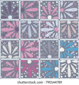 Vector seamless pattern with abstract repeating colorful elements. Abstract background for design.