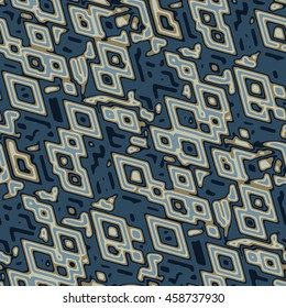 Vector seamless pattern of abstract rhombic shapes