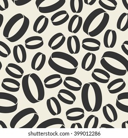 Vector seamless pattern. Abstract ring ornament.