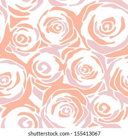 Vector seamless pattern with abstract roses 